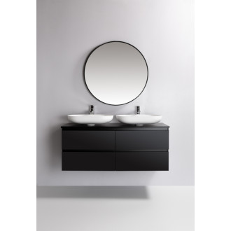 CERANO - Kúpeľňová skrinka Carole s doskou pod umývadlo - 18 mm - čierna matná - 121x49,8x46,5 cm