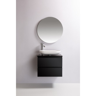 CERANO - Kúpeľňová skrinka Carole s doskou pod umývadlo - 18 mm - čierna matná - 61x49,8x46,5 cm