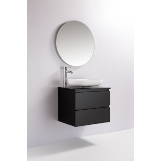 CERANO - Kúpeľňová skrinka Carole s doskou pod umývadlo - 18 mm - čierna matná - 61x49,8x46,5 cm