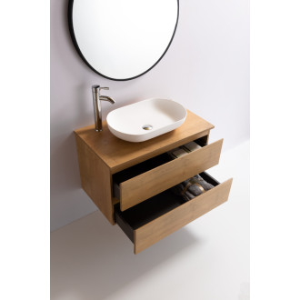 CERANO - Kúpeľňová skrinka Carole s doskou pod umývadlo - 18 mm - dub medový - 81x49, 8x46, 5 cm