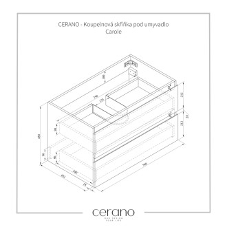 CERANO - Kúpeľňová skrinka pod umývadlo Carole - biela matná - 79x48x45 cm