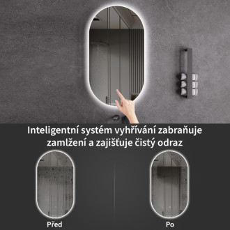 CERANO - Kúpeľňové LED zrkadlo Argento - 80x40 cm