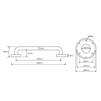 BEMETA HELP: Madlo 300 mm, biele 301100304