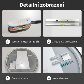 CERANO - Kúpeľňové LED zrkadlo Aspetto - 100x70 cm