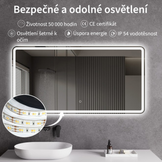 CERANO - Kúpeľňové LED zrkadlo Aspetto - 100x70 cm