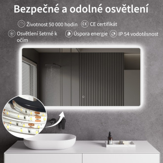 CERANO - Kúpeľňové LED zrkadlo Grande - 60x80 cm