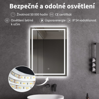 CERANO - Kúpeľňové LED zrkadlo Interno - 60x80 cm