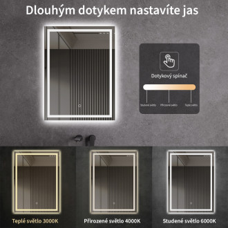 CERANO - Kúpeľňové LED zrkadlo Interno - 60x80 cm