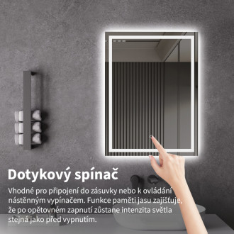 CERANO - Kúpeľňové LED zrkadlo Interno - 60x80 cm