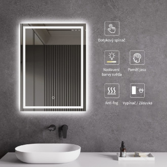 CERANO - Kúpeľňové LED zrkadlo Interno - 60x80 cm