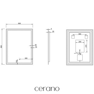 CERANO - Kúpeľňové LED zrkadlo Interno - 60x80 cm
