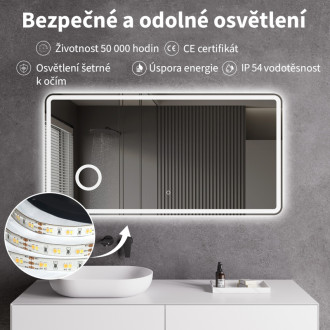 CERANO - Kúpeľňové LED zrkadlo Lucido - 100x70 cm