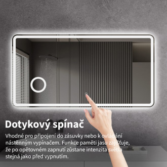 CERANO - Kúpeľňové LED zrkadlo Lucido - 100x70 cm