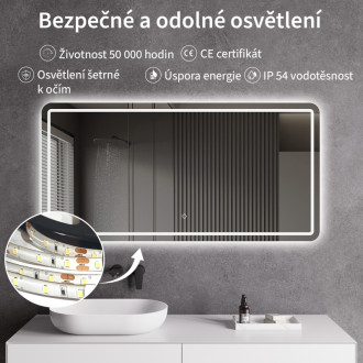 CERANO - Kúpeľňové LED zrkadlo Retano - 120x70 cm