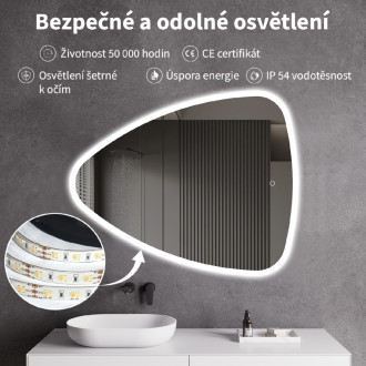 CERANO - Kúpeľňové LED zrkadlo Riflettore - 80x65 cm