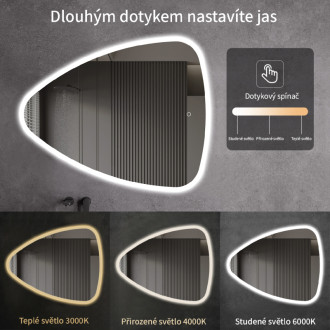 CERANO - Kúpeľňové LED zrkadlo Riflettore - 80x65 cm