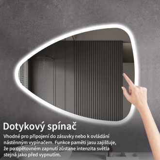 CERANO - Kúpeľňové LED zrkadlo Riflettore - 80x65 cm