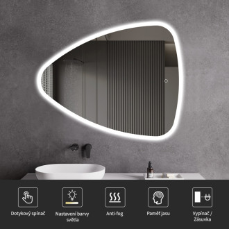 CERANO - Kúpeľňové LED zrkadlo Riflettore - 80x65 cm
