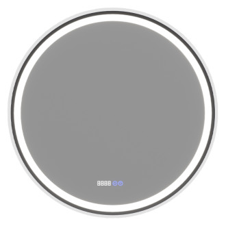 CERANO - Kúpeľňové LED zrkadlo Rivo, kovový rám - čierna matná - Ø 60 cm
