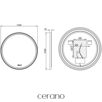 CERANO - Kúpeľňové LED zrkadlo Rivo, kovový rám - čierna matná - Ø 60 cm