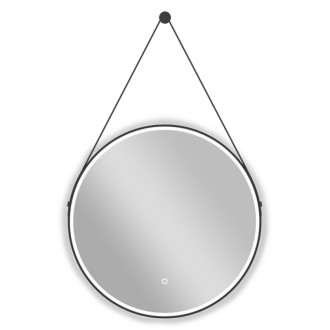CERANO - Kúpeľňové LED zrkadlo Rotondo, kovový rám - čierna matná - Ø 60 cm