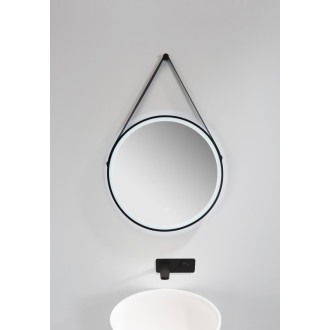 CERANO - Kúpeľňové LED zrkadlo Rotondo, kovový rám - čierna matná - Ø 60 cm