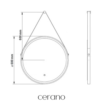 CERANO - Kúpeľňové LED zrkadlo Rotondo, kovový rám - čierna matná - Ø 60 cm