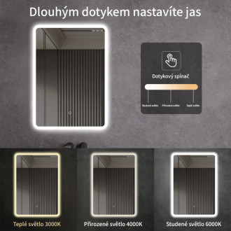 CERANO - Kúpeľňové LED zrkadlo Silvano - 60x80 cm