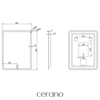CERANO - Kúpeľňové LED zrkadlo Silvano - 60x80 cm