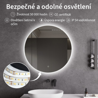 CERANO - Kúpeľňové LED zrkadlo Specchio - Ø 60 cm