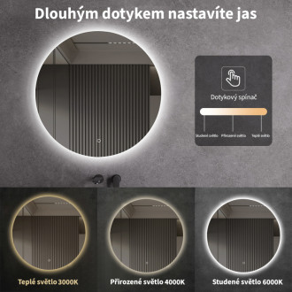CERANO - Kúpeľňové LED zrkadlo Specchio - Ø 60 cm