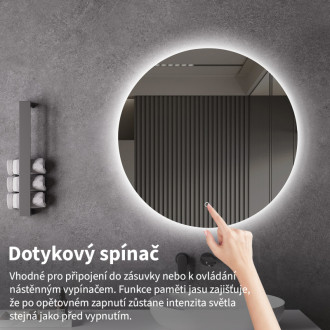 CERANO - Kúpeľňové LED zrkadlo Specchio - Ø 60 cm