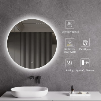 CERANO - Kúpeľňové LED zrkadlo Specchio - Ø 60 cm