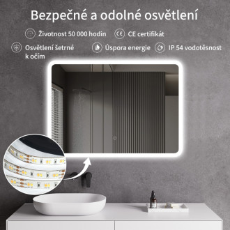 CERANO - Kúpeľňové LED zrkadlo Speculare - 140x70 cm