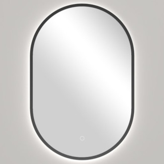 CERANO - Kúpeľňové LED zrkadlo Valto, kovový rám - čierna matná - 55x100 cm