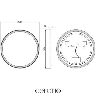 CERANO - Kúpeľňové LED zrkadlo Vito, kovový rám - čierna matná - Ø 80 cm