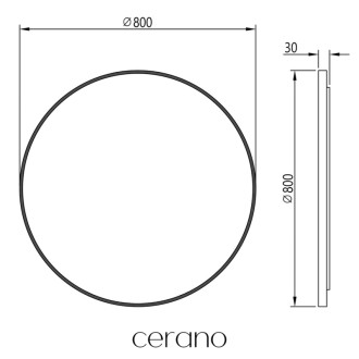 CERANO - Kúpeľňové zrkadlo Vado, kovový rám - čierna matná - Ø 80 cm