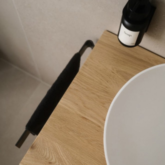 CERANO - Samolepiaci držiak na uteráky Donatello - čierna matná
