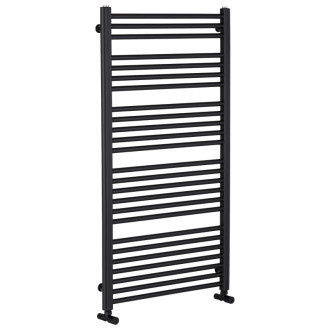 CERANO - Kúpeľňový radiátor Alberto - bočné pripojenie - 716W - čierna matná - 1180x650 mm