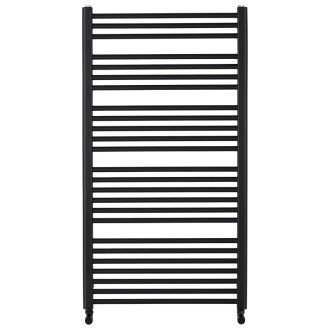 CERANO - Kúpeľňový radiátor Alberto - bočné pripojenie - 716W - čierna matná - 1180x650 mm