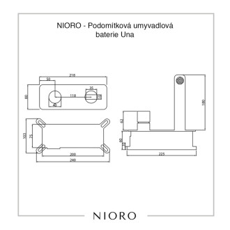 CERANO - Podomietková umývadlová batéria Una - chróm