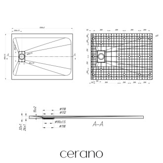CERANO - Sprchová vanička obdĺžniková Gusto - SMC/minerálny kompozit - štruktúrovaná biela mätná - 120x90 cm