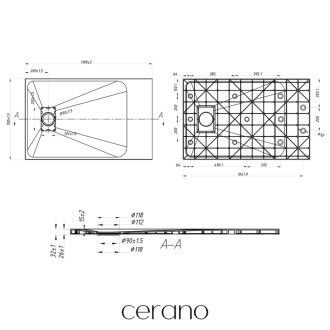 CERANO - Sprchová vanička obdĺžniková Gusto - SMC/minerálny kompozit - štruktúrovaná čierna matná - 110x70 cm