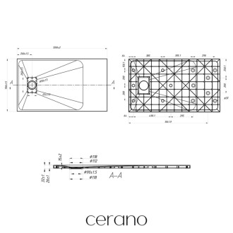 CERANO - Sprchová vanička obdĺžniková Gusto - SMC/minerálny kompozit - štruktúrovaná čierna matná - 120x70 cm