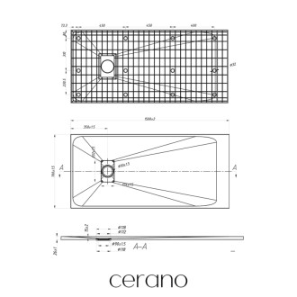 CERANO - Sprchová vanička obdĺžniková Gusto - SMC/minerálny kompozit - štruktúrovaná čierna matná - 150x70 cm
