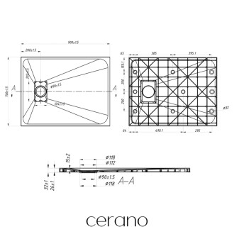 CERANO - Sprchová vanička obdĺžniková Gusto - SMC/minerálny kompozit - štruktúrovaná čierna matná - 90x70 cm