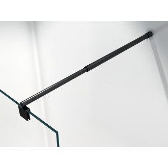 CERANO - Sprchová vzpera guľatá, teleskopická Onyx - čierna matná - 77-140 cm