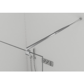 CERANO - Sprchová vzpera guľatá, teleskopická Onyx - chróm - 77-140 cm