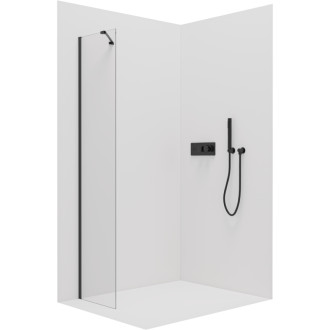 CERANO - Sprchová zástena pre dvere Antelo L/P - 6 mm - čierna matná, transparentné sklo - 30x190 cm - jednodielna pevná