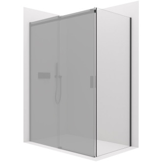 CERANO - Sprchová zástena pre dvere Santoro L/P - čierna matná, transparentné sklo - 70x195 cm - jednodielna pevná